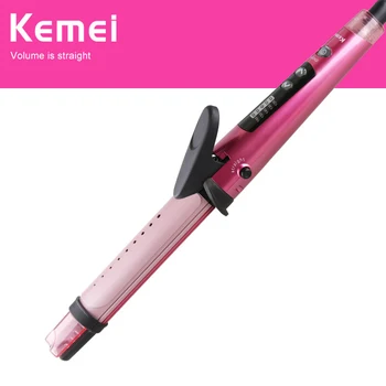 

KEMEI 2016 Professional 2 IN1 Hair Straightener Hair Curler Steam Curling Iron Electric Splint Straightening Perm Curler KM-8833