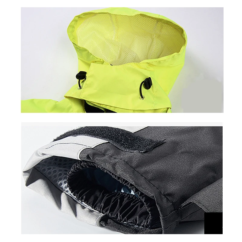 Waterproof Motorcycle Raincoat + Pants Poncho Motorcycle Rain Jacket Motorbike Scooter Riding Reflective Rain Suit, N-002