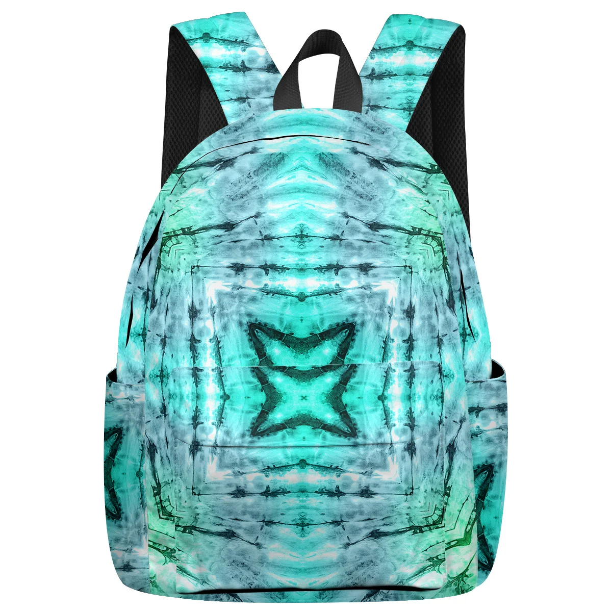 

WHEREISART Irregular Geometry Backpacks Junior High School Student St. Patrick'S Day Fashion Backpacks Notebook Backpack Laptop