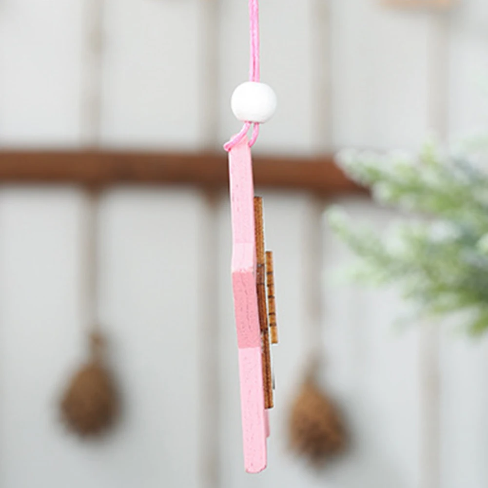 Hot 6Pcs Christmas Durable Star Elk Tree Angle Wood Carving Hanging Pendant Xmas Party Christmas trees kindergarten storesDecora