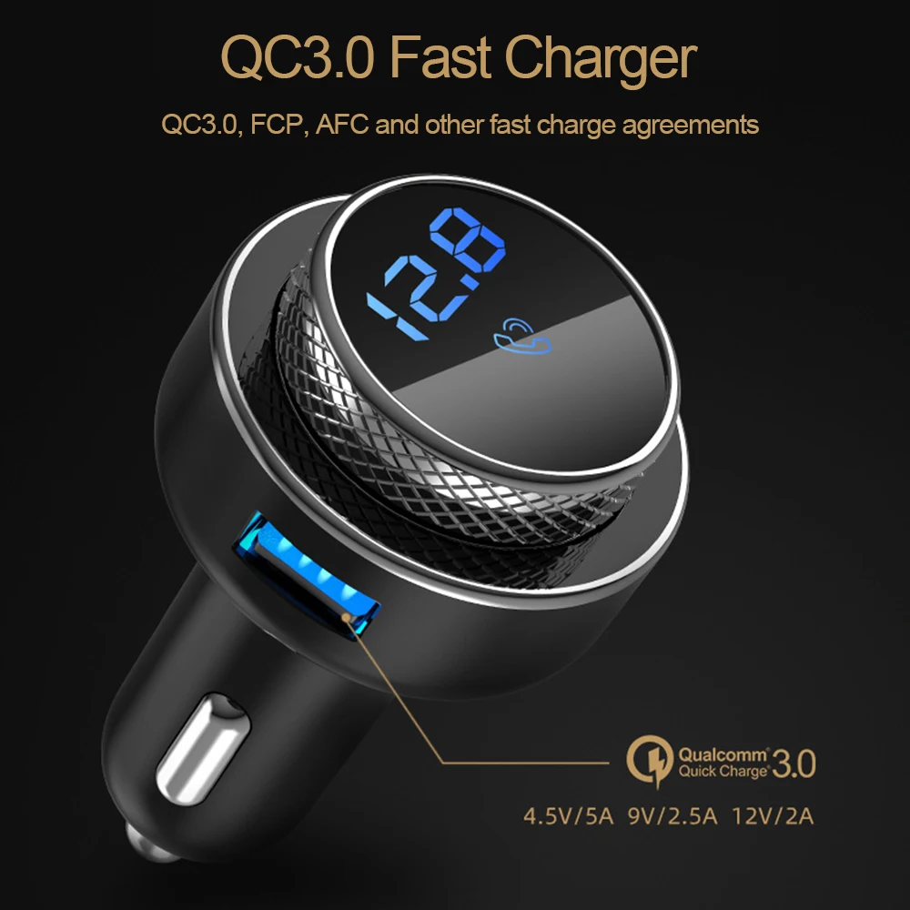 JINSERTA Bluetooth 5,0 приемник FM передатчик модулятор Handsfree автомобильный комплект 2 USB зарядное устройство музыкальное радио TF U диск MP3 плеер