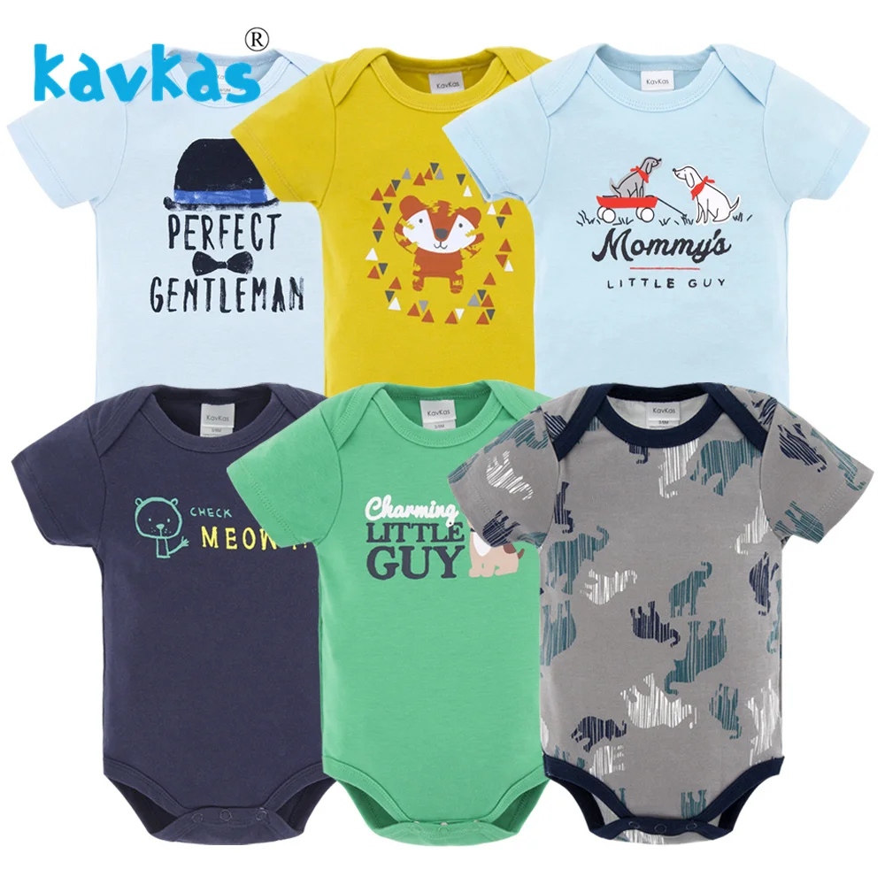 HY21032122 6 шт., боди для ребенка мальчика, хлопок, один предмет, короткий рукав, Roupa De Bebes, летний комплект одежды для маленьких мальчиков - Цвет: HY21032122