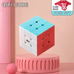 Qiyi 3x3x3 stickerless cubo mágico antiestresse 3x3 quebra cabeça cubo magico velocidade profissional cubos de néon brinquedos educativos para o presente das crianças