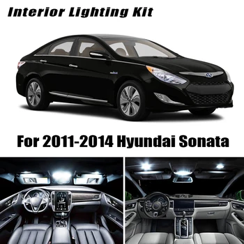 

9Pcs White Ice Blue LED Lamp Car Bulbs Interior Package Kit For 2011-2014 Hyundai Sonata Map Dome Trunk Plate Light