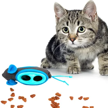 

7Pcs Creative Pet Cat Feeding Toys Entertainment Realistic Mouse Props Leakage Food Container Puppy Cat Slow Feed Pp Train Toy