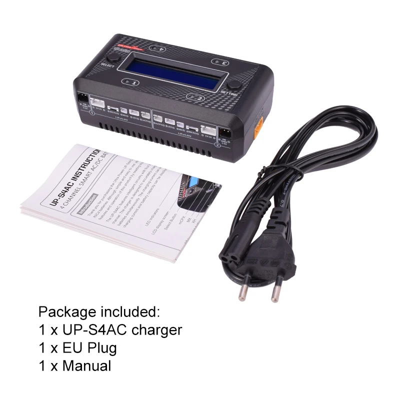 UltraPower UP-S4AC зарядное устройство 4 канала AC/DC 1-2S LiPo/LiHV 2-6S NiMH/NiCd зарядные устройства пополняющие для RC модели EU Plug