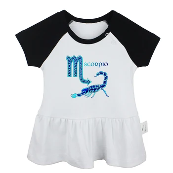 

Constellation Scorpio Sagittarius Virgo Gemini Aquarius Design Newborn Baby Girls Dresses Printing Toddler Infant Cotton Clothes