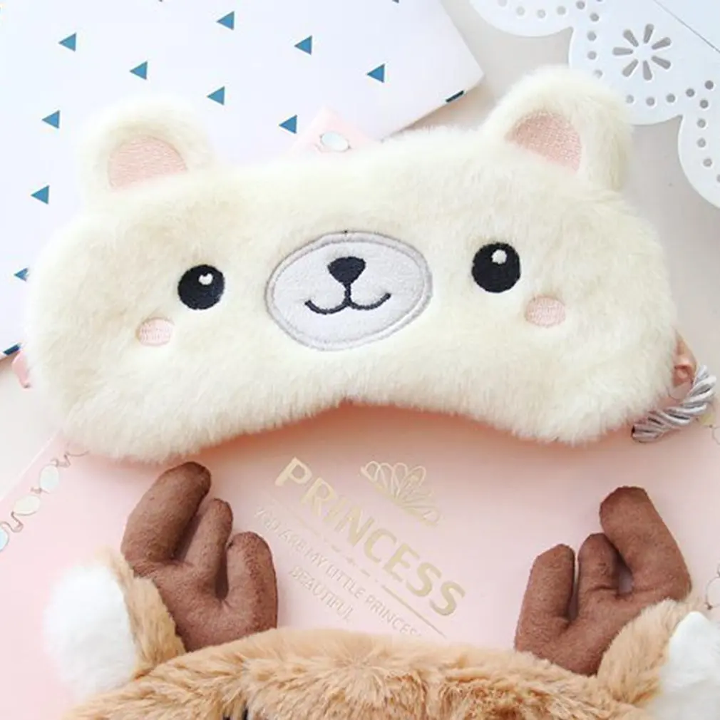 bear Cartoon Men Women Breathable Sleeping Eye Mask Soft Padded Sleep Travel Shade Cover Rest Relax Sleeping Blindfold - Цвет: bear