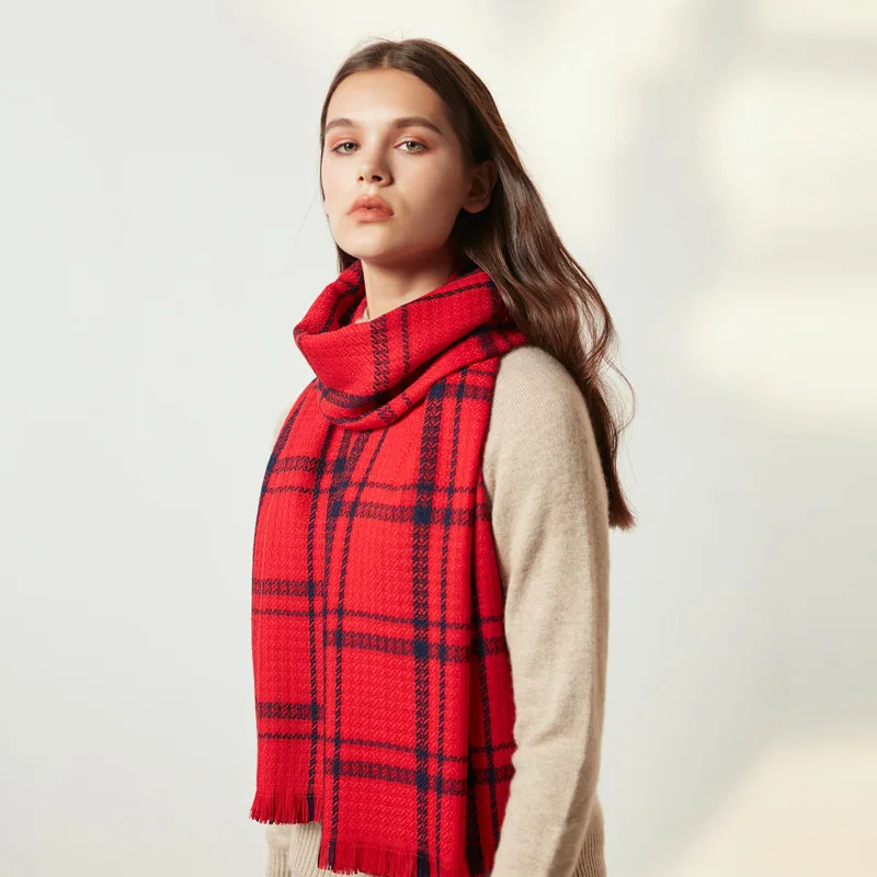 Hot Designer Winter Women Scarf Plaid Warm Cashmere Scarves Shawls Female Luxury Brand Pashmina Scarf Lady Blanket Wrap