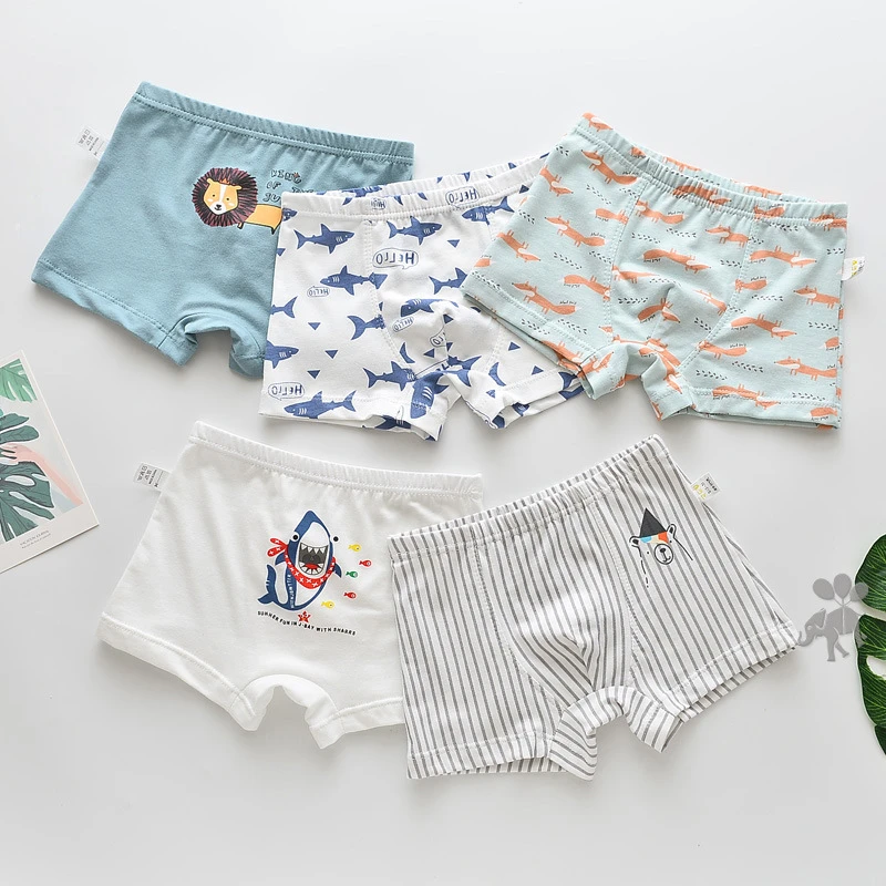 5 шт./лот Нижнее белье для мальчиков и девочек с героями мультфильмов Хлопковые