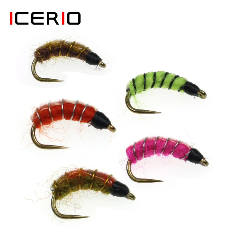 Icerio 5pcs Barbless Cezch Nymph Scud Caddis Fly Tying Hook Trout