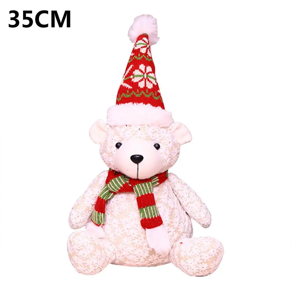 New Christmas Dolls Standing Posture Bear Snowman Doll Innovative Santa Snowman Decorations for Home Christmas Tree Decoration - Цвет: 35cm sitsnowman