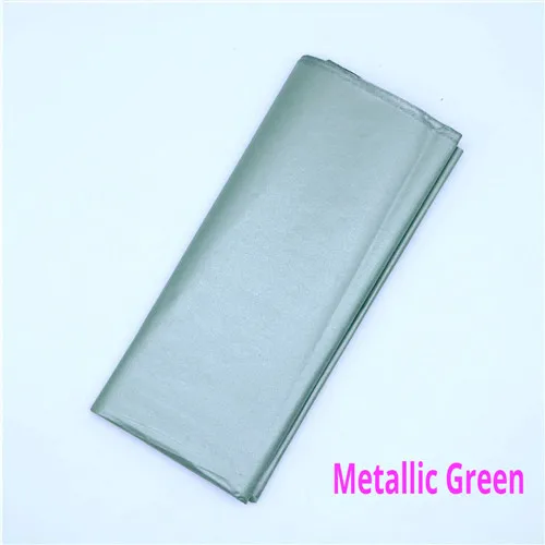 Metallic Green 10 листов 50*66 см металлик и перламутровая цветная тканевая бумага одежда рубашка обувь подарочная упаковка крафт бумага товары для украшения дома - Цвет: Metallic Green