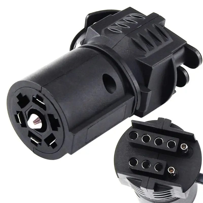 

7 Pin Round to 4 Pin 5 Pin Flat Blade Trailer RV Boat Adapter Plug