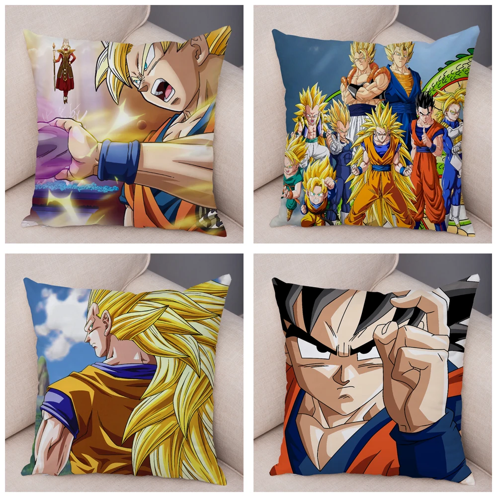 Супер Dragon Ball-Z чехол для подушки для дивана домашние плюшевые размером 45*45 см Декор японский мультфильм Аниме сын Goku vegeta Наволочка Чехол для подушки