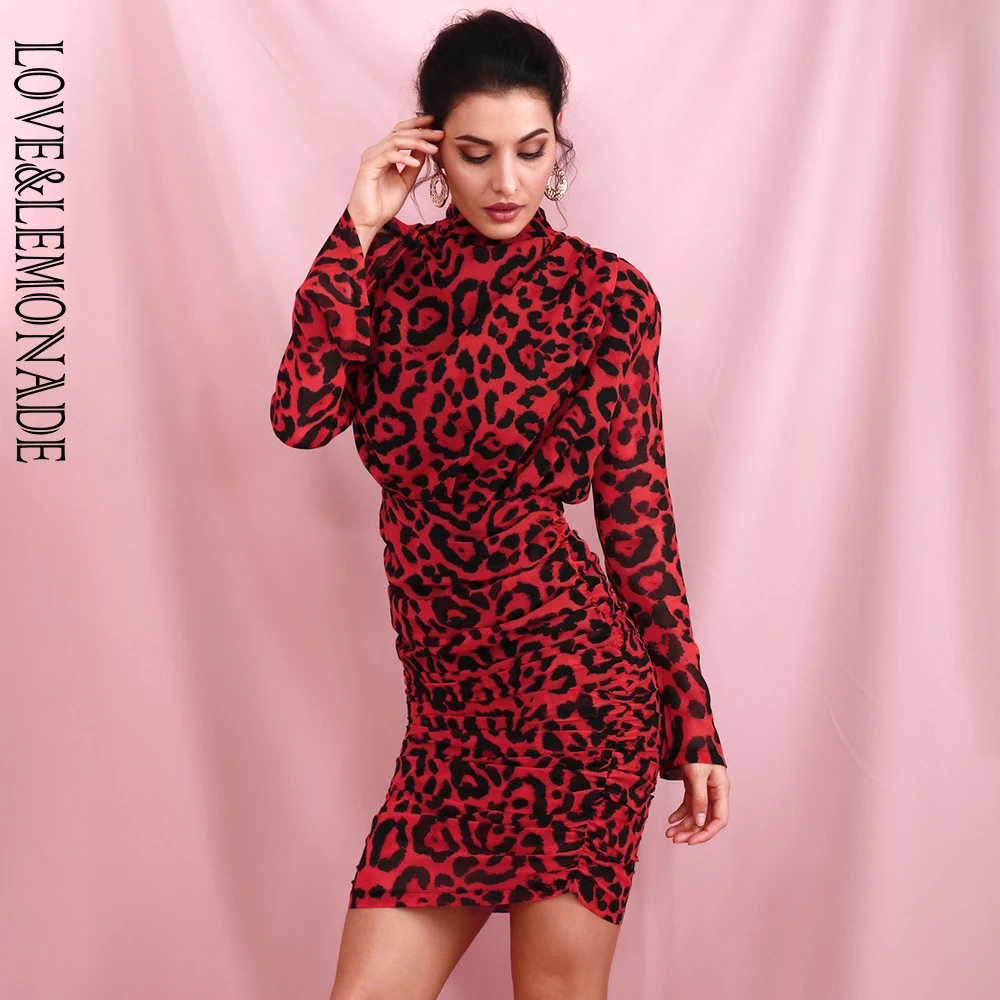 LOVE&LEMONADE шифоновые вечерние платья с высоким воротником и плиссировкой LM81722