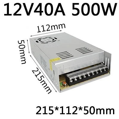 DC12V40A500W Импульсный источник питания fonte AC110~ 220 В DC12V2A25W3A36W5A60W8.5A100W10A120W15A180W16.5A200W20A250W30A400W500W светодиодный smps - Цвет: DC12V40A500W