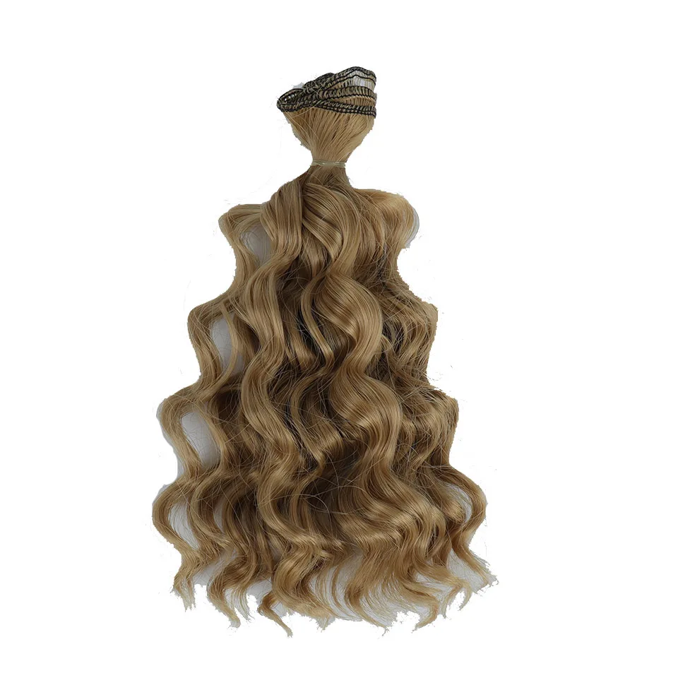 Bybrana BJD парики 15 см* 100 см черный Золотой коричневый серебряный цвет короткие вьющиеся волосы для 1/3 1/4 куклы DIY
