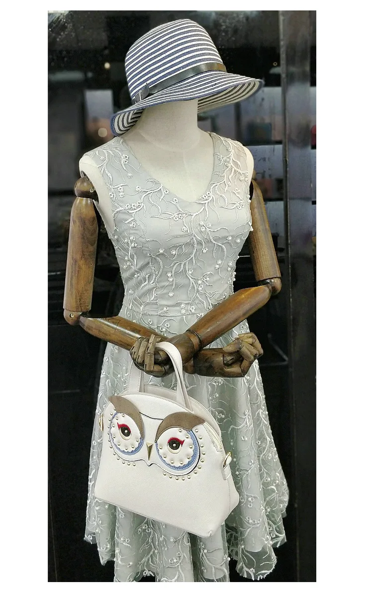 Cartoon Owl Pattern Handbag Women Bag Embroidery Rivet Tote Crossbody Bag Ladies Famous Designer Shell Shoulder Bag Personality