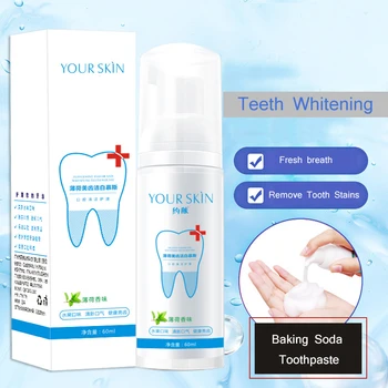 

Teeth Whitening Mousse Toothpaste Tooth-Cleaning Fresh Shining Oral Hygiene Removes Plaque Stains Bad Breath Dental Tool