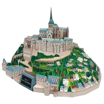 

Building 3D paper model DIY handmade paper model paper model of Mont-Saint-Michel, France