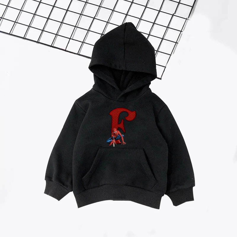 Spider-man толстовка с капюшоном для мальчиков; детская зимняя одежда для девочек; модные толстовки с буквенным принтом для мальчиков и девочек; спортивные топы с длинными рукавами для малышей - Цвет: Hoodies 6
