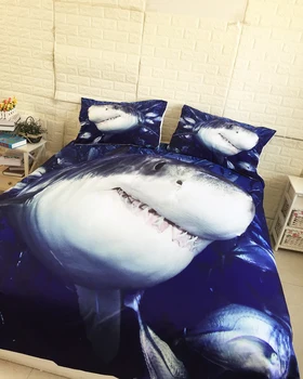 

BEST.WENSD 3d Winter bedding Ocean pattern Children adults duvet cover and pillowcase luxury comforter bedding set Shark bed set