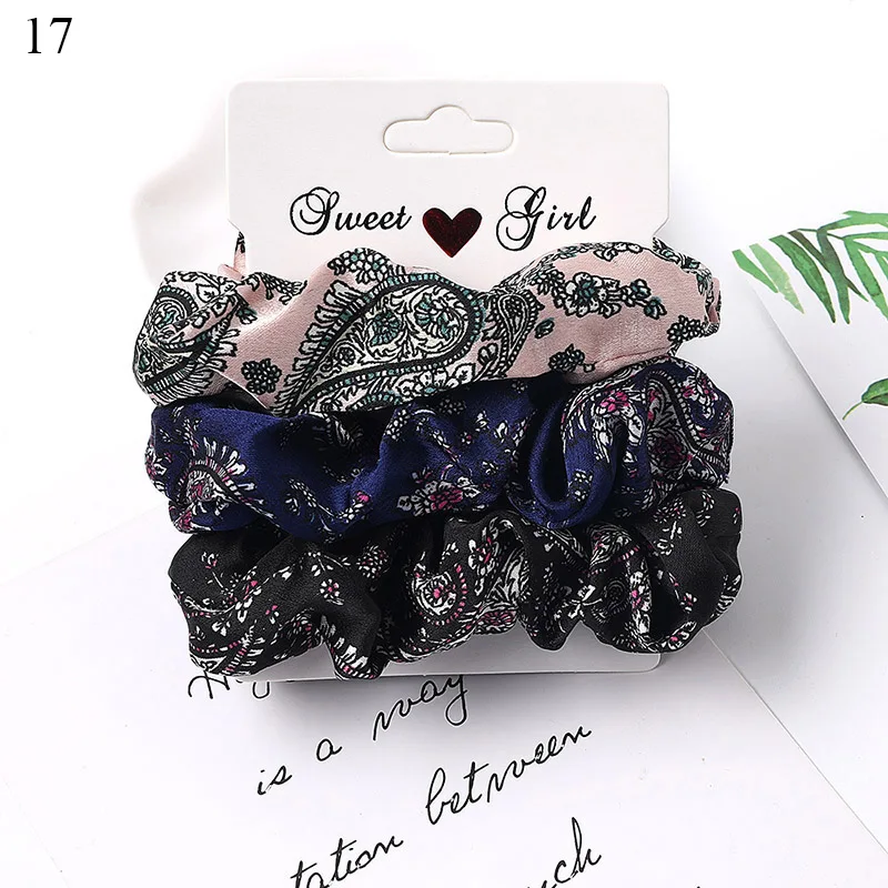 pearl hair clip 3-6Pcs Velvet Hair Rope Satin Sequin Cloth Scrunchies Elastic Hairband Women Ponytail Holder Hair Ties Girls Hair Accessories head wrap for women Hair Accessories