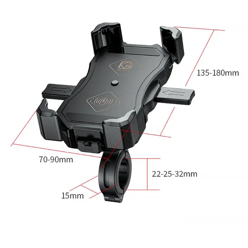 iphone charging dock Chống Thấm Nước Xe Máy 15W Tề Đế Sạc Không Dây QC3.0 USB Giá Đỡ ĐTDĐ 77UB phone holder for car cup holder