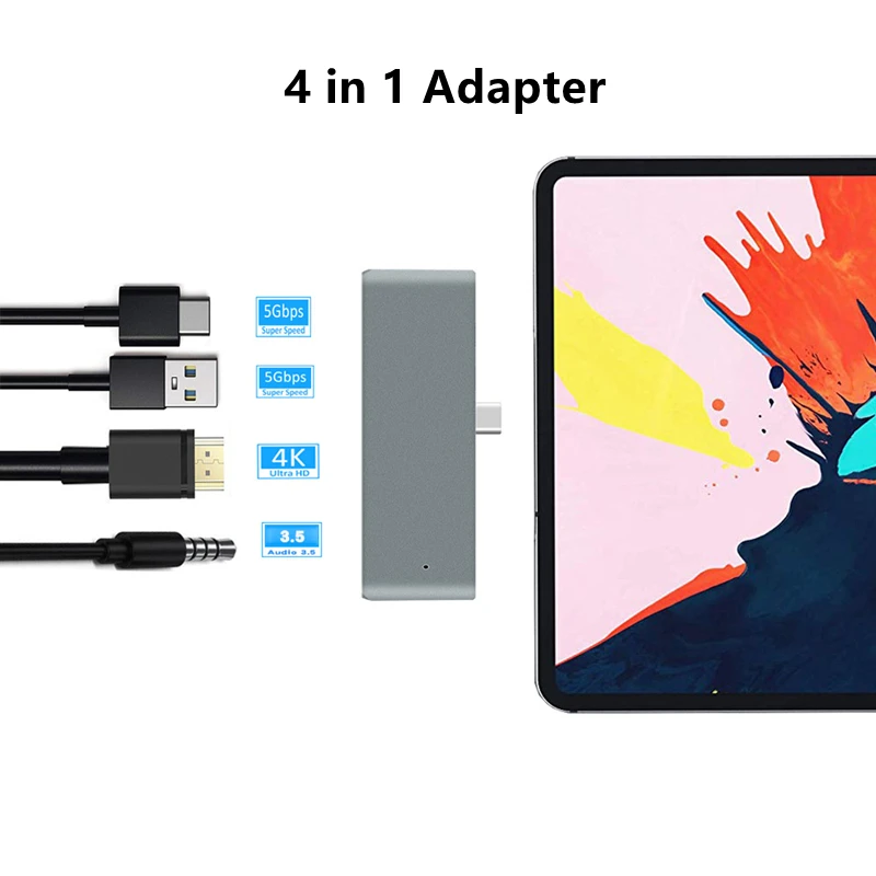 Rankman Type C to HDMI-compatible USB C 3.0 Aux Adapter for iPad Pro MacBook Samsung S20 Dex Xiaomi 10 TV PS5 Nintendo Monitor
