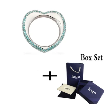 

Fashion Moroccan Jewelry New Lake Water Blue Heart-Shaped Ring Delicate Light Blue Heart-Shaped Decoration Female Romantic Gift