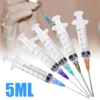 5PCS 5ml Dispensing Syringe Crimp Sealed Needle Tips For Glue Oil Ink Syringes Refilling Measure Industrial Tool Supplies ► Photo 1/6
