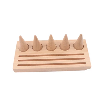 

Natural Wood Finger Ring Stand Jewelry Display Holder Showcase Bracelets Display Multifunction Display Tray