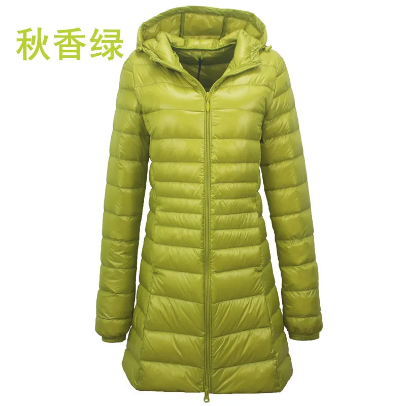 WEPBEL, S-7XL, зимние куртки, женские, белые, утиный пух, длинная куртка, женские, с подкладкой, с капюшоном, парки, ультра-светильник, портативные пуховики - Цвет: yellow