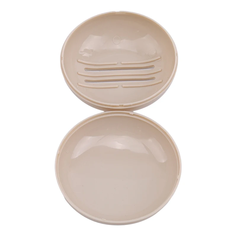 Creative Cute Bathroom Soap Box 1Pc Circular Square Apricot Grey Household Travel Easy To Carry Soap Box