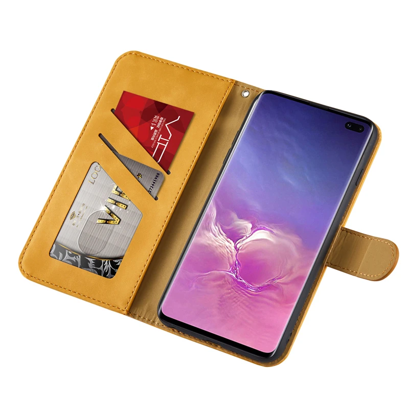 Роскошный текстурный флип-чехол для телефона, чехол для samsung Galaxy S10E S10 S9 S8 Note 10 J4 J6 Plus J3 Note 9, кожаный чехол