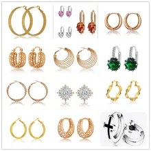 קטן עגול חישוק עגילי זהב צבע לולאה עגיל לנשים אופנה Brincos Pendientes תכשיטי מסיבת משלוח חינם חישוקי חרישת(China)