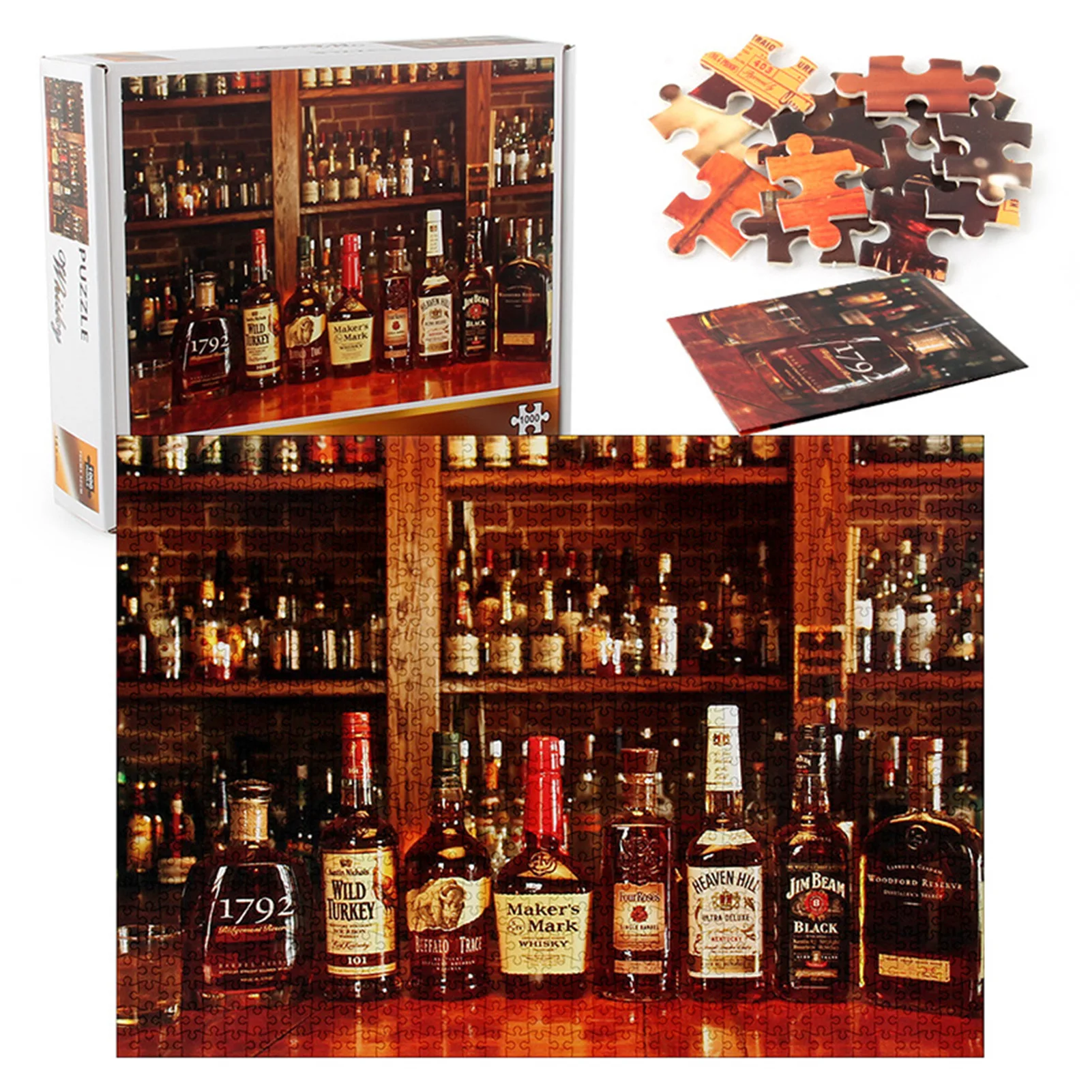 Jigsaw Puzzles 1000 Pieces Bourbon Whisky Learning Toy Game for Adults Gift 