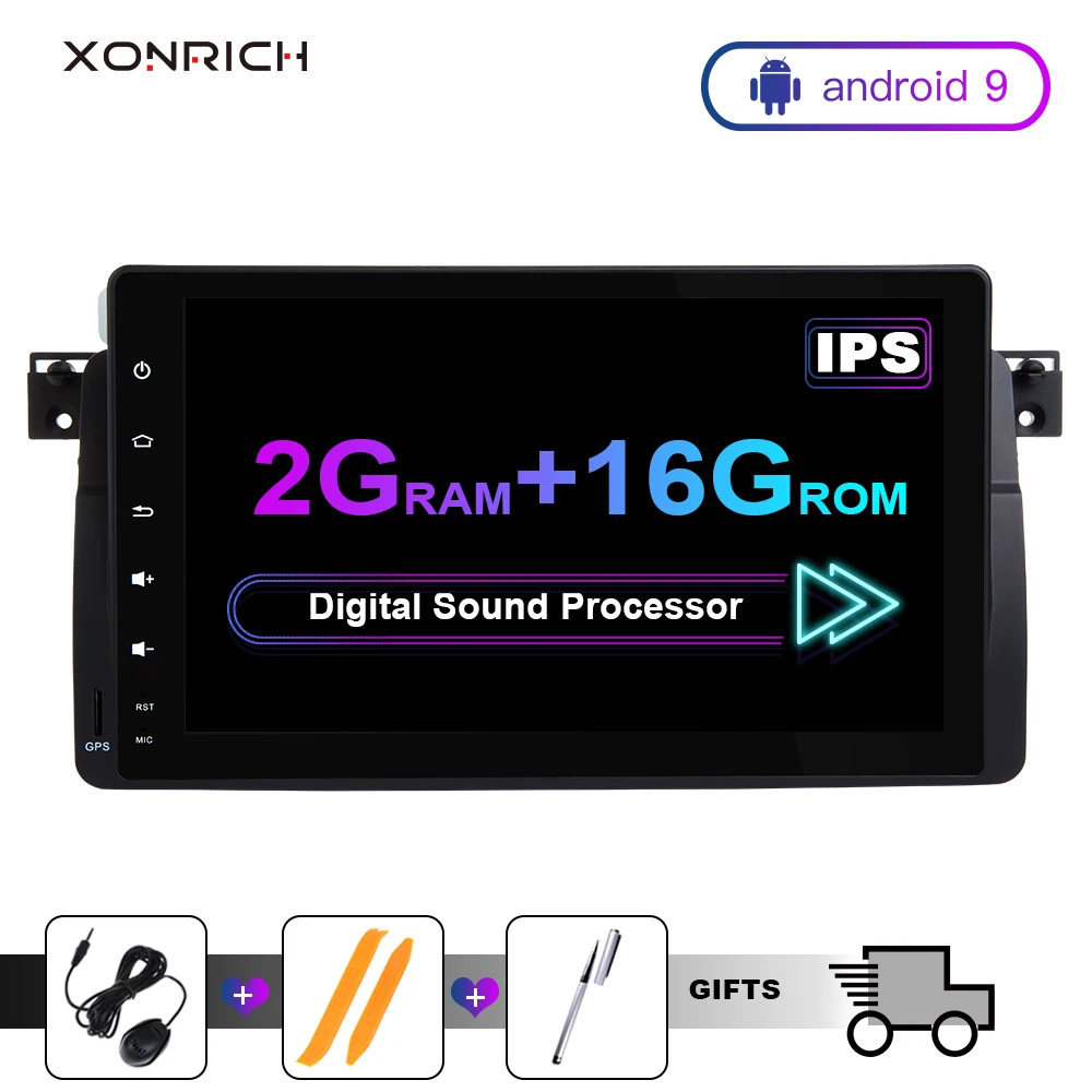 Flash Deal 1 Din Android 9.0 GPS Car Multimedia Player For BMW E46 M3 318/320/325/330/335 Rover 75 Coupe Navigation head unit DVD Stereo 2G 0