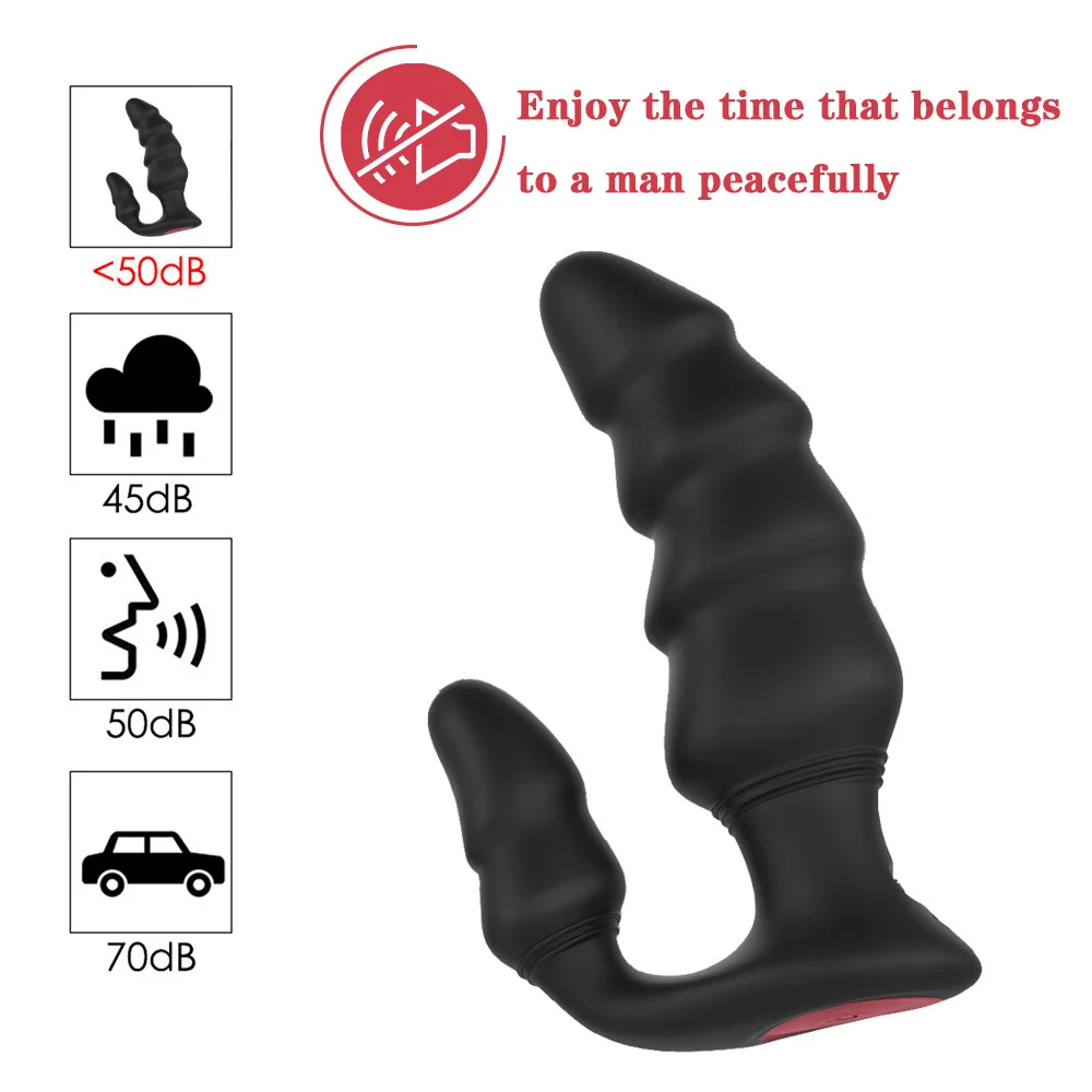 Vibrating Prostate Massager For Men Silicone Anal Plug 9 Modes_voghion.com