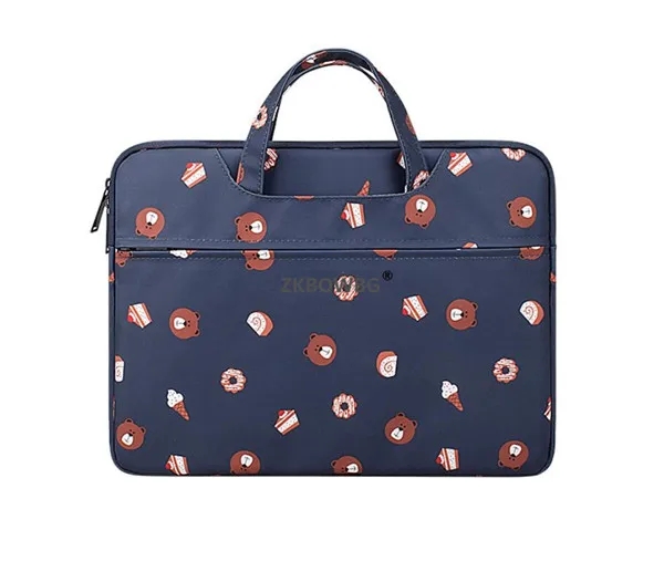 Blue Сумка-чехол для Macbook 11 13 14 15, сумка для ноутбука Xiaomi Air 12,5 13,3 15,4 Surface Pro 4 5 6, Мультяшные сумки с принтом - Цвет: Blue