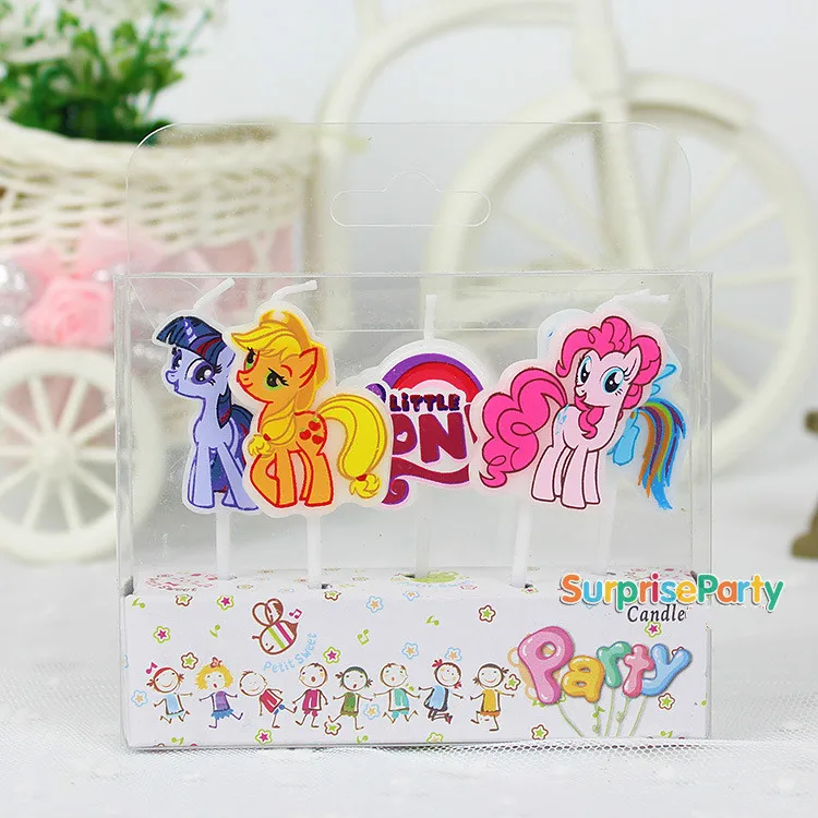 5PCS 5 шт. My Little Pony украшения на день рождения тема вечерние одноразовые свечи упаковка игрушек подарок на праздник игрушки для детей 2A38 - Цвет: 5PCS