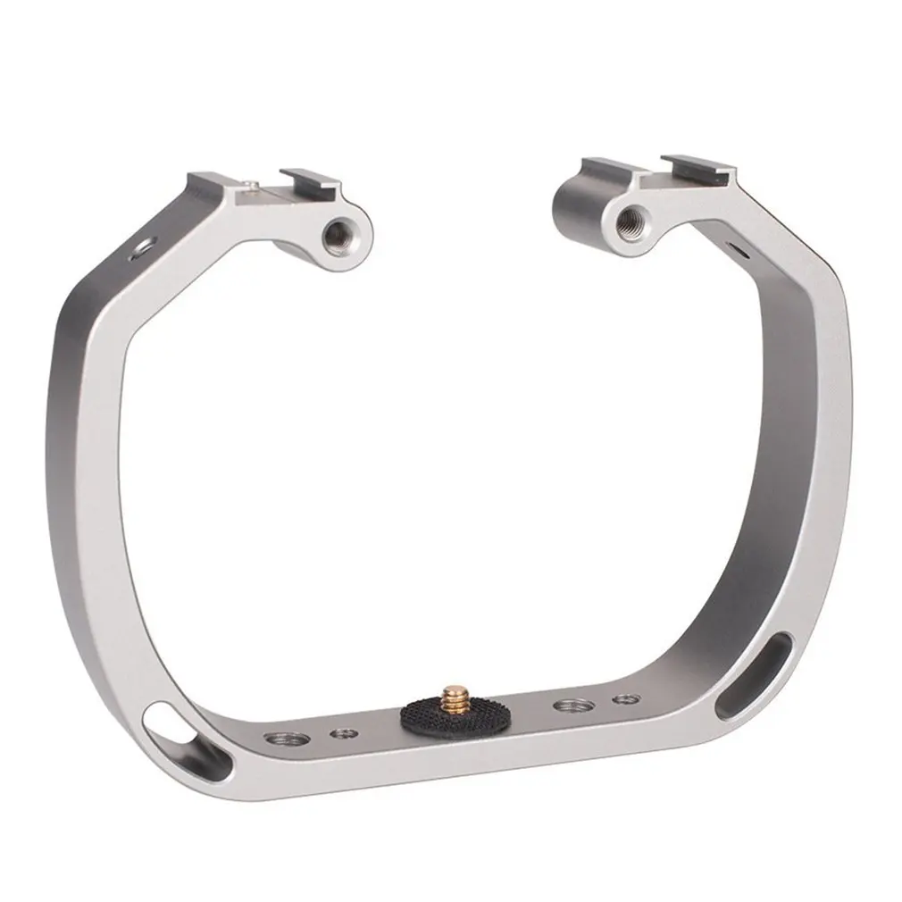 

For GoPro Aluminum Alloy sports camera double head hot shoe fill light bracket handle diving handheld stabilizer