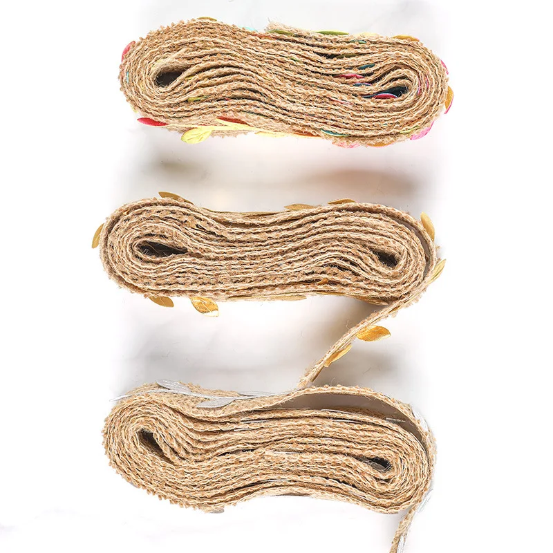 2 метра в рулоне искусственные зеленые листья пеньковая лента джутовая для