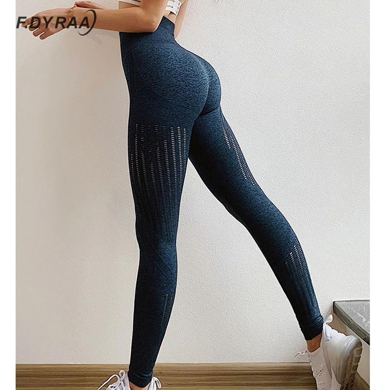 F.DYRAA для женщин с высокой талией Maillot De Bain Femme леггинсы тренажерного зала Спортивная Фитнес Йога Брюки