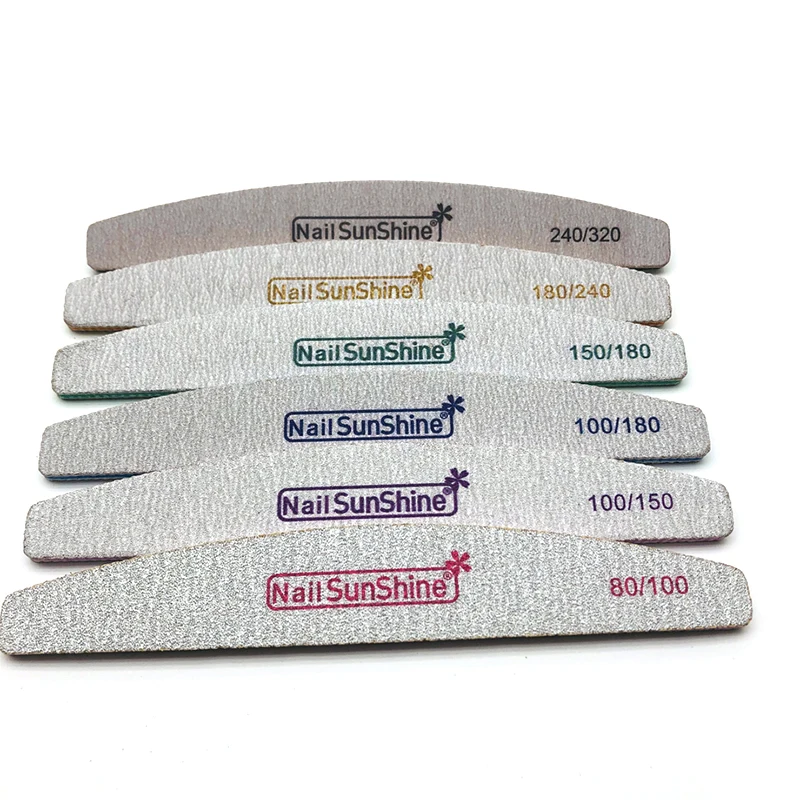 Professional Nail File 80/100/150/180 Half Moon Sandpaper Nails Sanding Blocks Grinding Polishing Manicure Care Tools 50pcs/Lot | Красота и