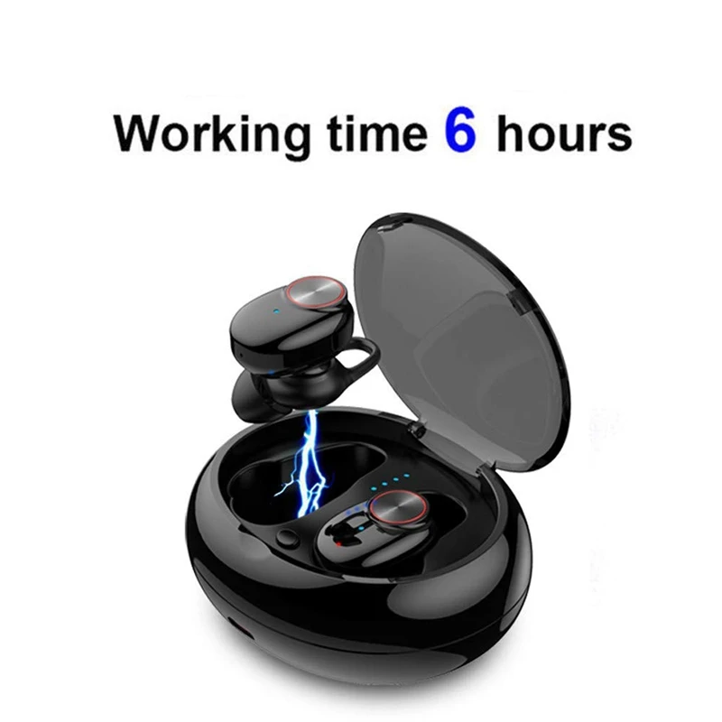 V5 Bluetooth 5,0 EDR Bluetooth гарнитура, 2 шт Беспроводные Наушники Mini True Bluetooth 5,0 стерео наушники Bass In-ear гарнитура(черный