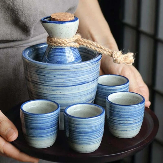 Set di vino liquore creativo in ceramica in stile giapponese, piccola tazza  di vino per uso domestico, distributore di vino, brocca di vino, tazza di  sake, prugna di vino di frutta 