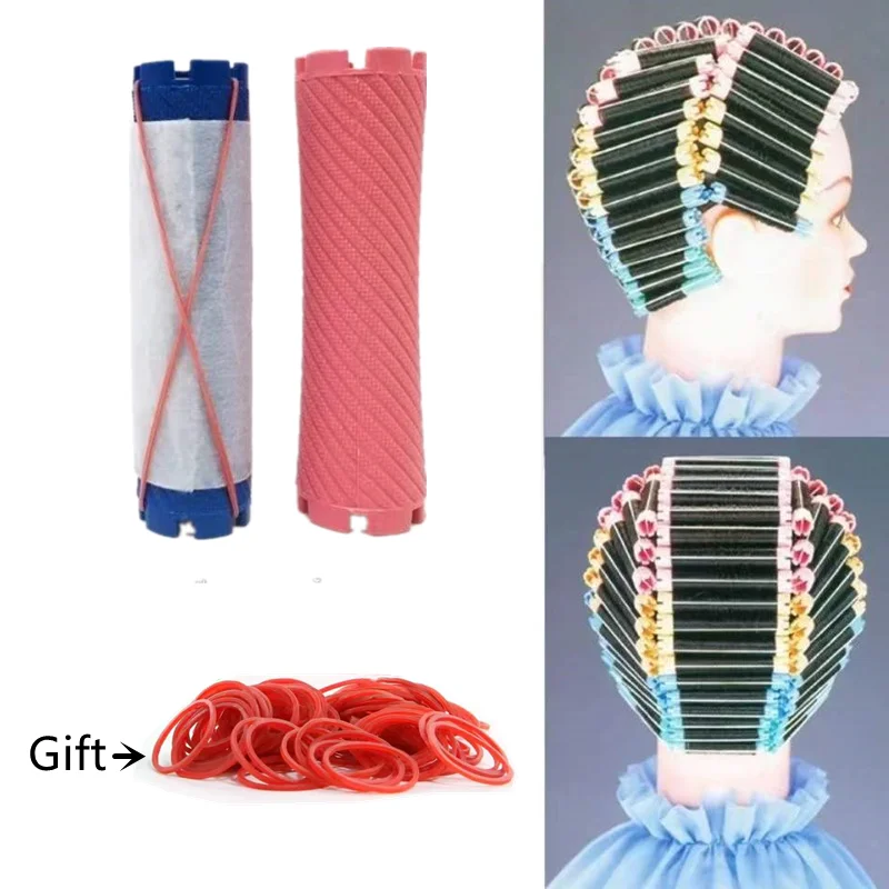 100Pcs Hair Perm Rods Set Plastic Cold Wave Rods Perming Curlers Hairdressing Styling Tool (10 Size, Mixed Color)