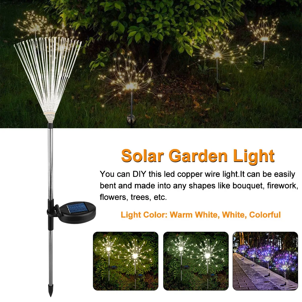 Солнечный светильник Starburst Walkway 90 120 150 светодиодов медный провод открытый сад